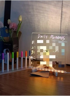 Night Lights for Kids Acrylic Note Board with Light Erasable Creative Led Night Lamp Message Board with 7 colors pen for Kids and Adults