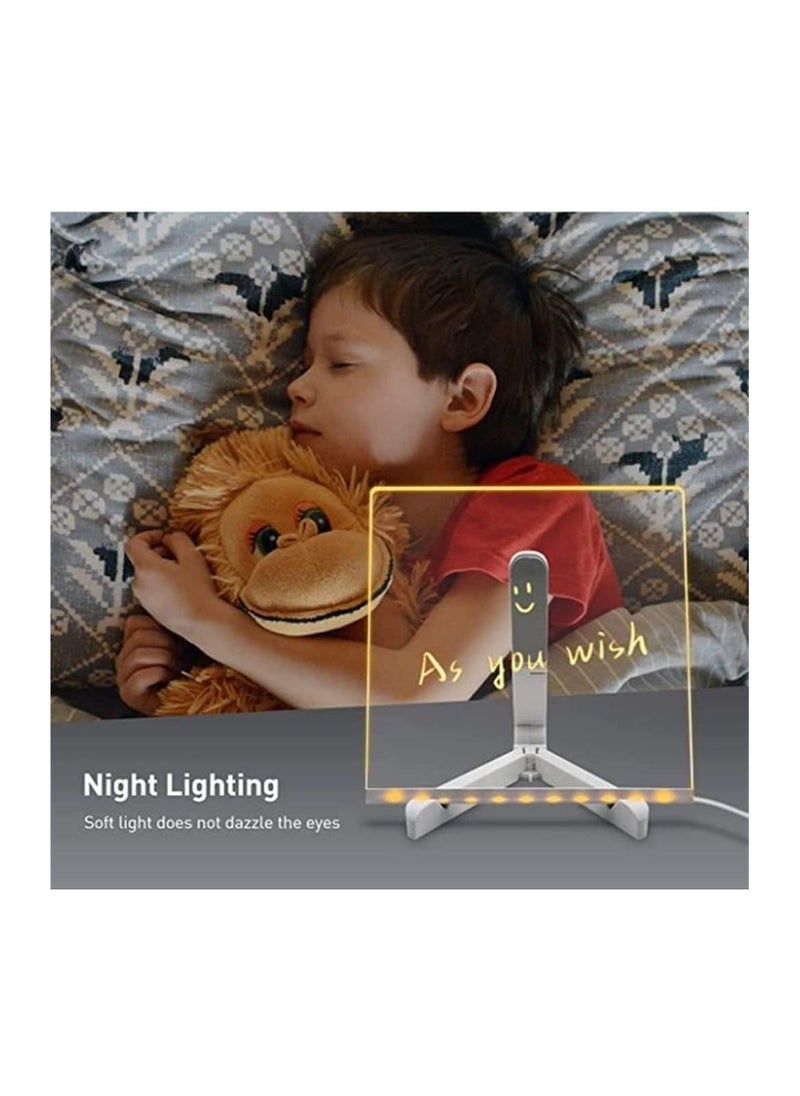 Hawaii - Night Lights for Kids Acrylic Note Board with Light Erasable Creative Led Night Lamp Message Board with 7 colors pen for Kids and Adults - Image 1