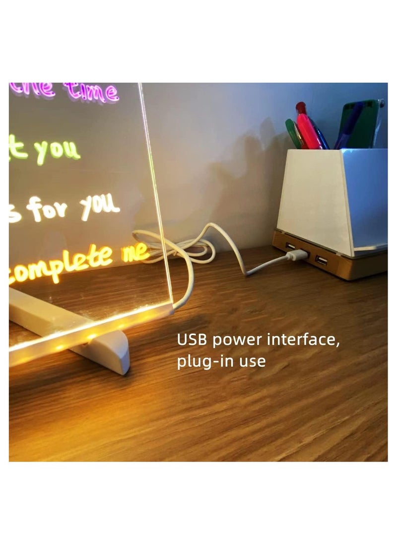 Hawaii - Night Lights for Kids Acrylic Note Board with Light Erasable Creative Led Night Lamp Message Board with 7 colors pen for Kids and Adults - Image 1
