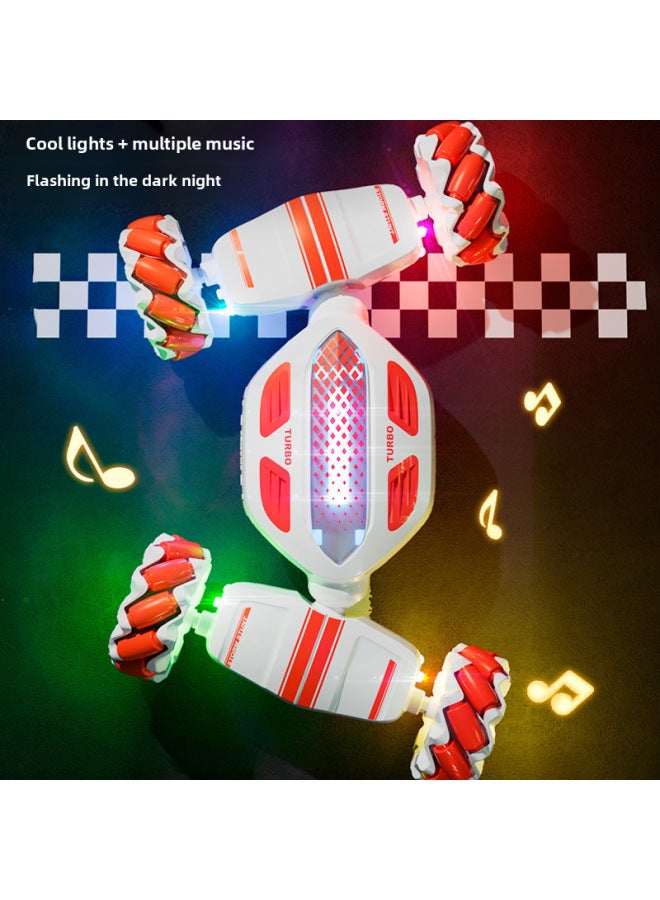 إسكدنيا سيارة سباق ملتوية بإضاءة تحريضية تعمل بالتحكم عن بعد، سيارة Rc للتسلق على الطرق الوعرة، دفع رباعي، تشوه تشوه الانجراف، سيارة سباق - اللون: أزرق، تحكم مزدوج 【مع ساعة】 موسيقى خفيفة - Image 4