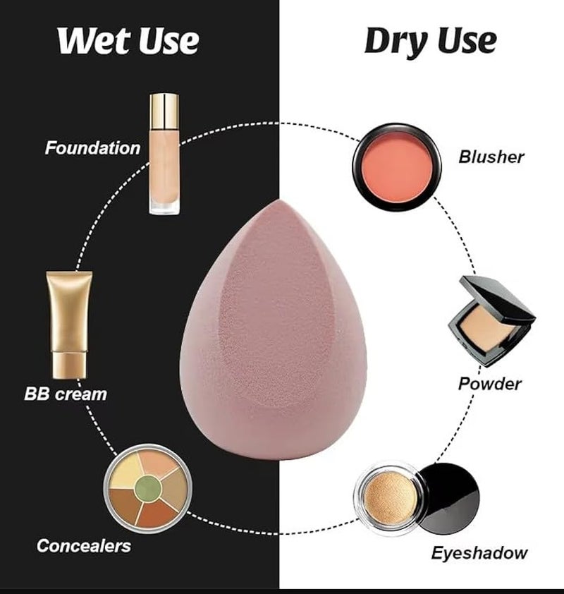 Make Up Sponge flawless finish, 1 Piece Beauty Blender Sponge, Make Up Sponge, Wet and Dry, for Cream, Liquid Foundation, Liquids and Powder -pink - Image 5