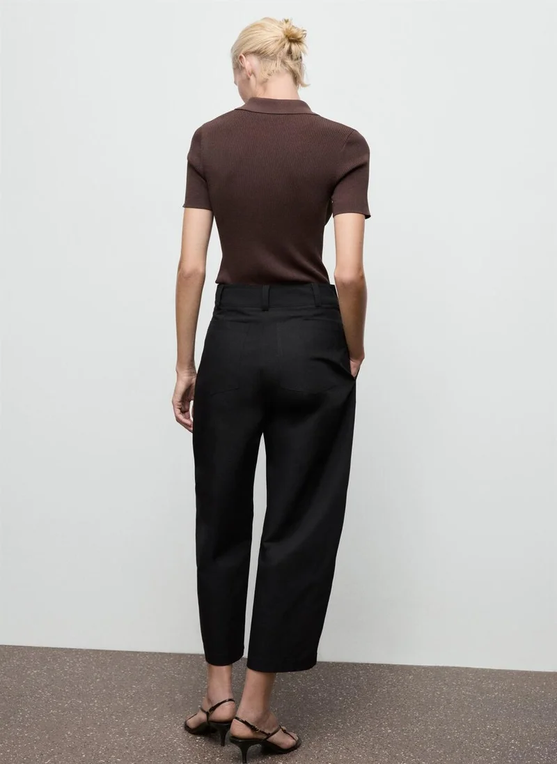 MANGO High-waisted balloon trousers