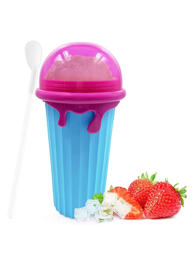 SYOSI Slushy Maker Ice Cup Travel Portable Double Layer Silica Cup Pinch Cup Hot Summer Cooler Smoothie Silicon Cup Pinch into Ice Children's Adult Slushy Ice Cup  - Image 1