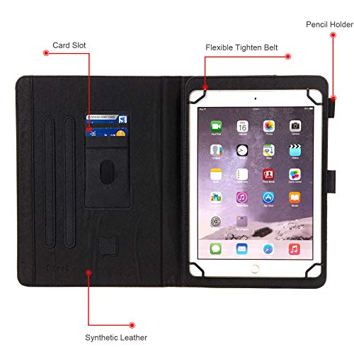 Dteck Dtech Universal Case for Most 7.9 to 8.4" Tablets - Lightweight Leather Flip Case with Card Holders for Samsung Galaxy Tab 8.0" 8.4"/ Lenovo Tab 8"/ Onn 8 Inch/Android Tablet 8 Inch (Black Cat) - Image 5