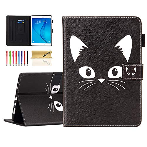 Dteck Dtech Universal Case for Most 7.9 to 8.4" Tablets - Lightweight Leather Flip Case with Card Holders for Samsung Galaxy Tab 8.0" 8.4"/ Lenovo Tab 8"/ Onn 8 Inch/Android Tablet 8 Inch (Black Cat) - Image 1