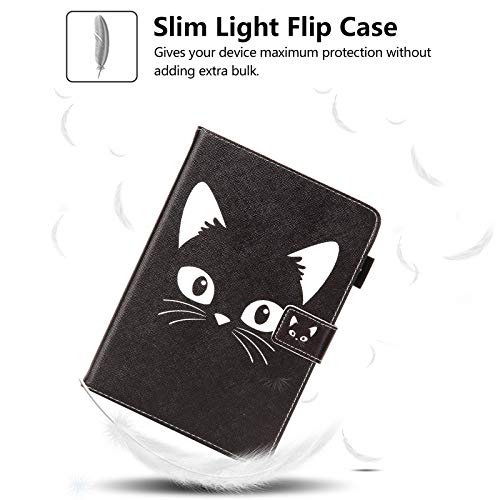 Dteck Dtech Universal Case for Most 7.9 to 8.4" Tablets - Lightweight Leather Flip Case with Card Holders for Samsung Galaxy Tab 8.0" 8.4"/ Lenovo Tab 8"/ Onn 8 Inch/Android Tablet 8 Inch (Black Cat) - Image 2