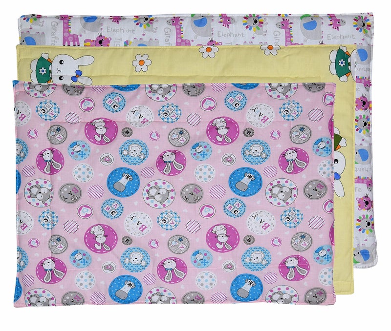 BCARE Newborn Baby Boys Girls Soft Cotton Printed Changing Sheet for Infant Unisex Toddler Child Bed Protector Kids Massage Mats Pack of 3 (Multicolor-1) - Image 1