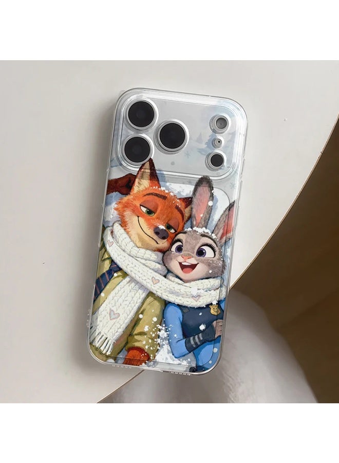 دبليو أف أف أو متوافق مع حقيبة iPhone 17 Pro - حقيبة هاتف بشخصيات Zootopia - حقيبة هاتف بنقشة جودي ونيك - حقيبة هاتف برسمة وشاح الثلج - حافظات رفيعة مقاومة للصدمات من TPU - Image 5