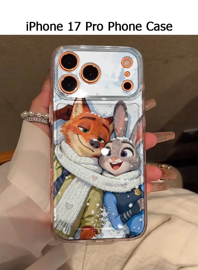 دبليو أف أف أو متوافق مع حقيبة iPhone 17 Pro - حقيبة هاتف بشخصيات Zootopia - حقيبة هاتف بنقشة جودي ونيك - حقيبة هاتف برسمة وشاح الثلج - حافظات رفيعة مقاومة للصدمات من TPU - Image 1