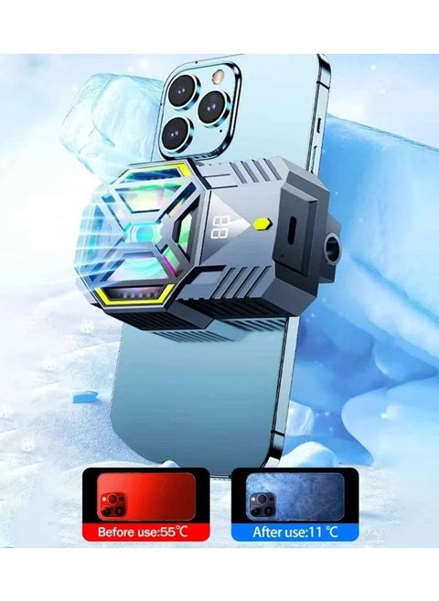 Dy88 mobile phone cooling fan with built-in battery for Android and iPhone phones reduces the phone temperature when using heavy games such as PUBG