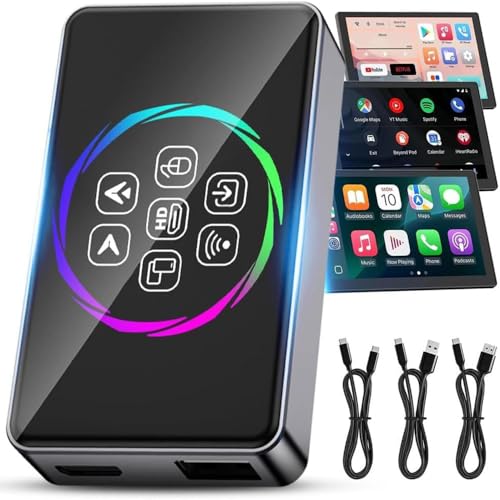 ETZIN Multimedia Car Smart Box, Android 13.0, Carplay Ai Box, HDMI, LED, 4+32GB, 3-in-1 Wireless CarPlay/Android Auto Comes with Play Store, Streaming Video, Only for The Vehicle (EPL-1520WA) - Image 1