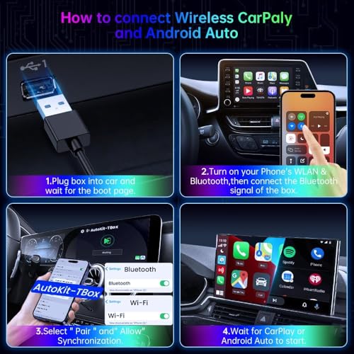 ETZIN Multimedia Car Smart Box, Android 13.0, Carplay Ai Box, HDMI, LED, 4+32GB, 3-in-1 Wireless CarPlay/Android Auto Comes with Play Store, Streaming Video, Only for The Vehicle (EPL-1520WA) - Image 5
