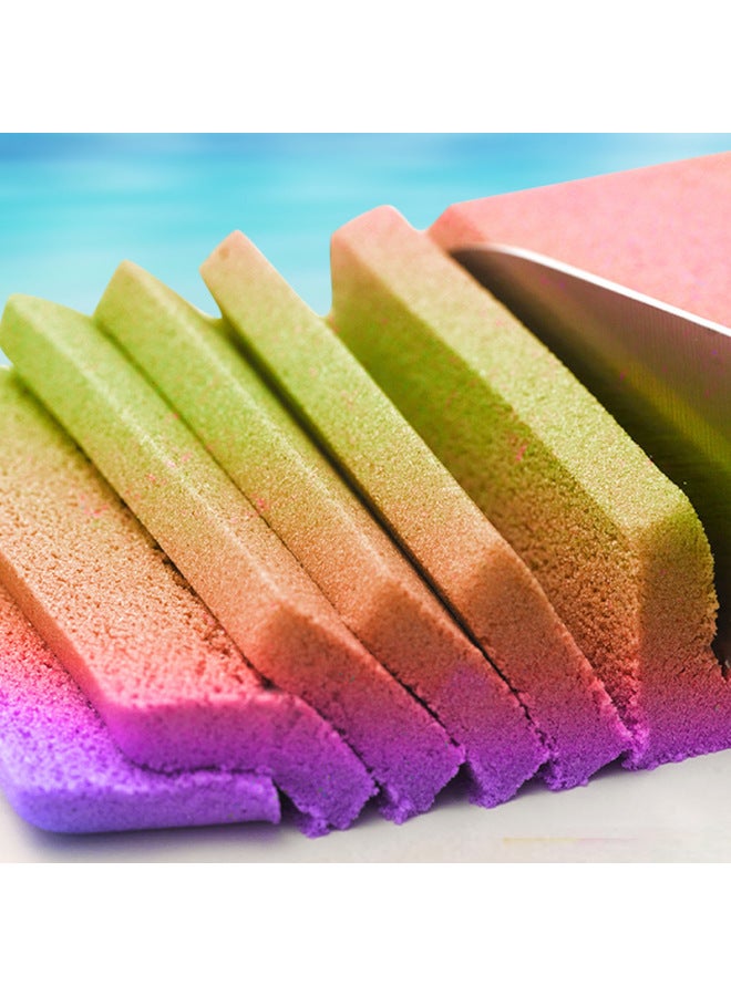 Net Red Space Sand Rainbow Sand Suit Safe Non-toxic Non-sticky Hand Children's Magic Power Starry Sky Sand Toys Wholesale-Specifications:MS-12T House Suit [1000g Sand Biscuit Snack Mold Ice Cream Mold Star Seal Cake 6-piece Suitcase]]  - Image 5