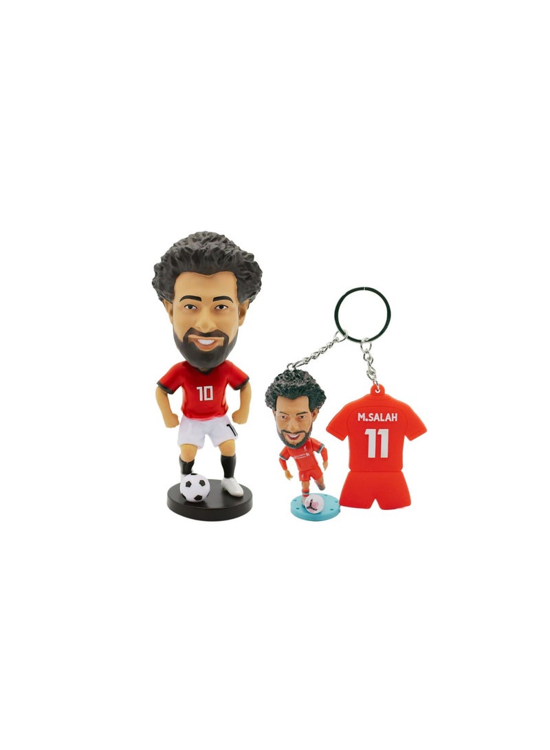 Football Super Hero Bobble Head for Car Dashboard or Desk and Football Stars Jersey Keychain - Image 1