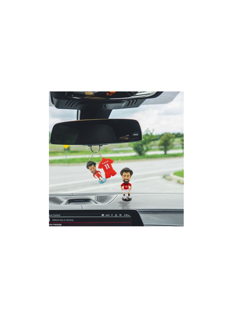Football Super Hero Bobble Head for Car Dashboard or Desk and Football Stars Jersey Keychain - Image 2