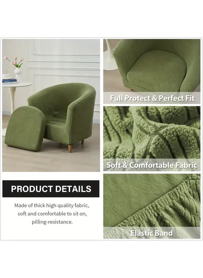 2pcs Jacquard All Season Sofa Cover with Cushion Cover Medium Coffee Color - Image 5