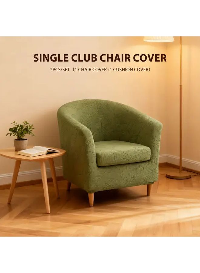 2pcs Jacquard All Season Sofa Cover with Cushion Cover Medium Coffee Color - Image 4