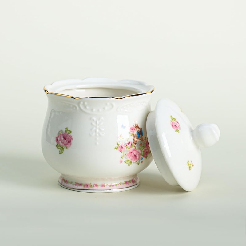 123Arts 123Arts Ceramic Sugar and Creamer Set, Coffee Serving Set, Cream Pitcher, Sugar Bowl  - Image 4