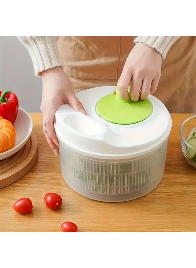 Blue Manual Salad Spinner Heavy Duty Plastic Leafy Vegetable Washer No Electricity Hand Spin Dryer Compact Kitchen Tool - Image 2