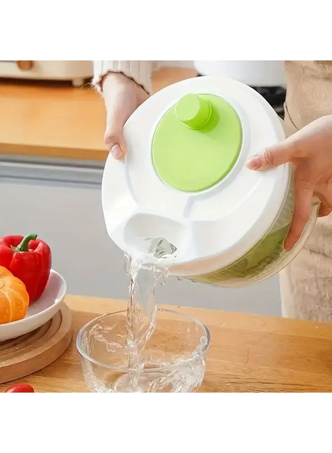 Blue Manual Salad Spinner Heavy Duty Plastic Leafy Vegetable Washer No Electricity Hand Spin Dryer Compact Kitchen Tool - Image 1