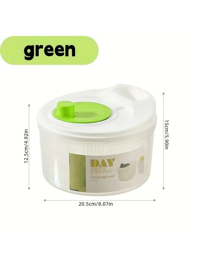 Blue Manual Salad Spinner Heavy Duty Plastic Leafy Vegetable Washer No Electricity Hand Spin Dryer Compact Kitchen Tool - Image 3
