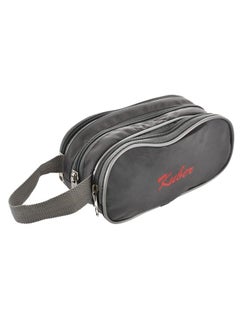 Kuber Industries Kuber Industries Rexine Lightweight Travel Toiletry Bag Shaving Kit with Carrying Strap (Grey) 54KM4283  - Image 1