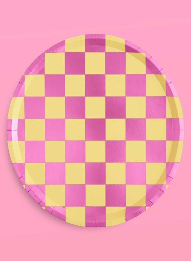 xo, Fetti Preppy Smiley Birthday Party Plates - 25 pk, 9" | Cute Supplies, Decorations, Groovy - Image 3