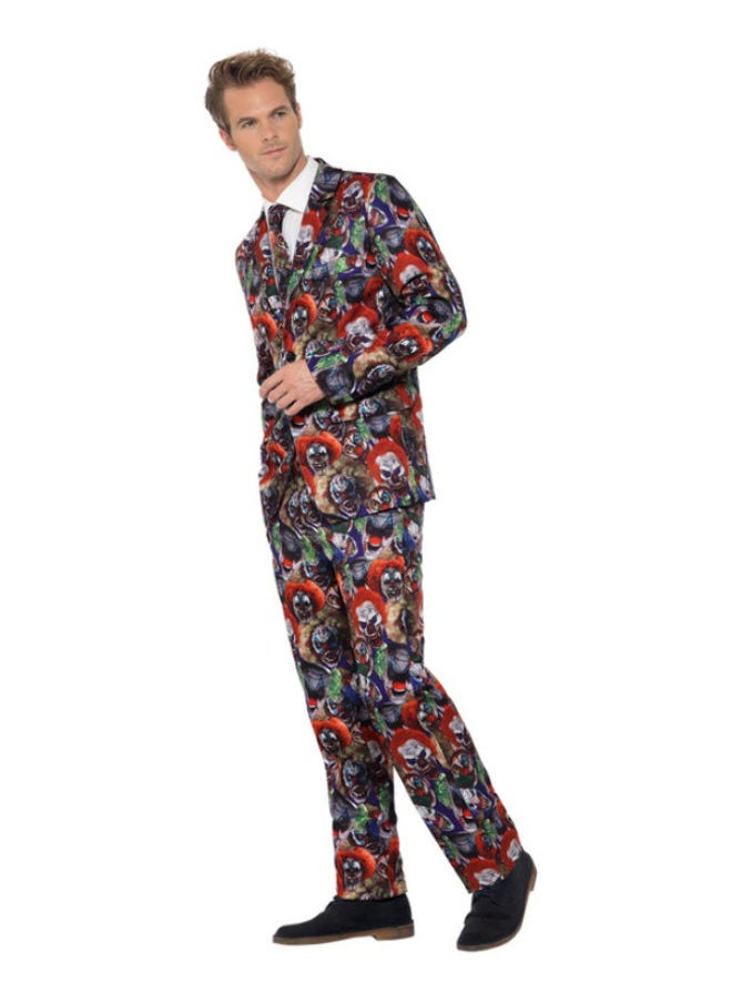 Smiffys - Evil Clown Suit Multi-Colored With Jacket Trouser And Tie Large - Image 1