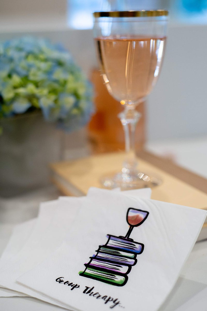 Kitschy Collective 30 Pk, "Group Therapy" Cocktail 3-Ply Paper Party Napkins for Book Club, Wine Night, Womens Group, Galentine's Day or Girls Night - Image 4