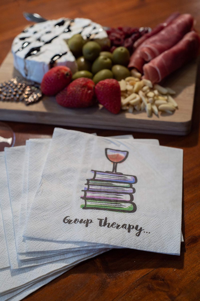 Kitschy Collective 30 Pk, "Group Therapy" Cocktail 3-Ply Paper Party Napkins for Book Club, Wine Night, Womens Group, Galentine's Day or Girls Night - Image 5