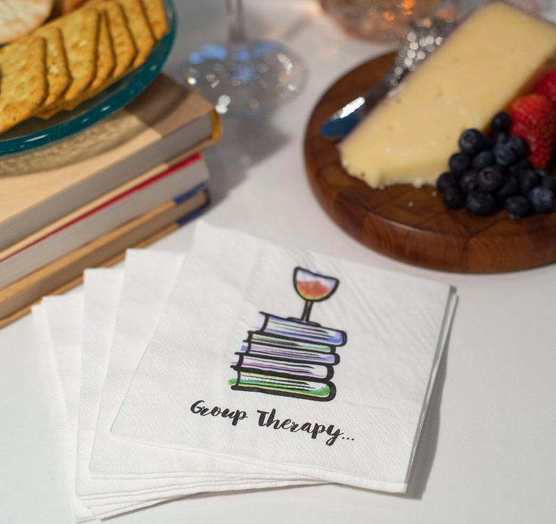 Kitschy Collective 30 Pk, "Group Therapy" Cocktail 3-Ply Paper Party Napkins for Book Club, Wine Night, Womens Group, Galentine's Day or Girls Night - Image 3
