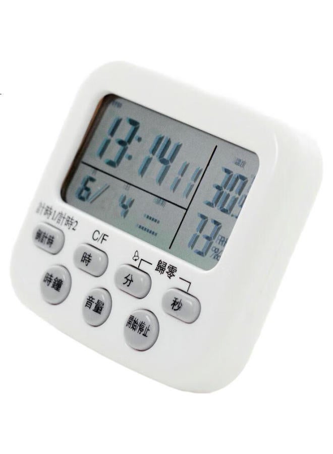 All-round Dual-Screen Kitchen Timer, Refrigerator Humidity Meter, Temperature Meter, Timer, Alarm Clock, Thermometer, Magnet, Electronic Reminder - Image 2
