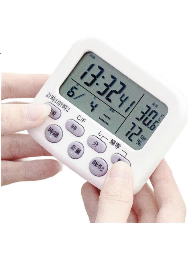 All-round Dual-Screen Kitchen Timer, Refrigerator Humidity Meter, Temperature Meter, Timer, Alarm Clock, Thermometer, Magnet, Electronic Reminder - Image 1
