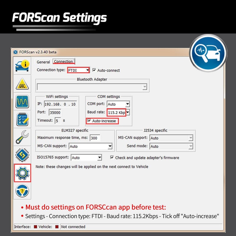 Vgate vLinker FS OBD2 USB Adapter for FORScan HSMSCAN Auto Switch - Image 5