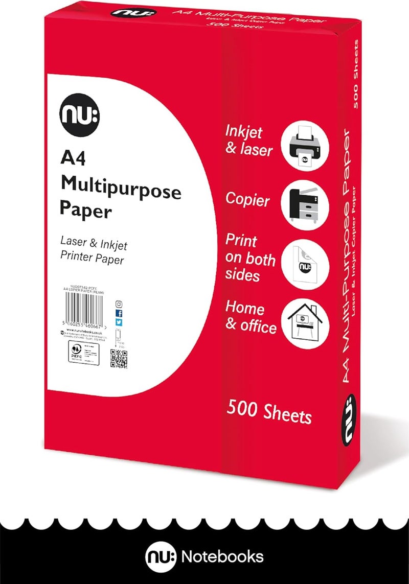 nu : Multi-Purpose Printer Paper, White, 500 Sheets - Image 2