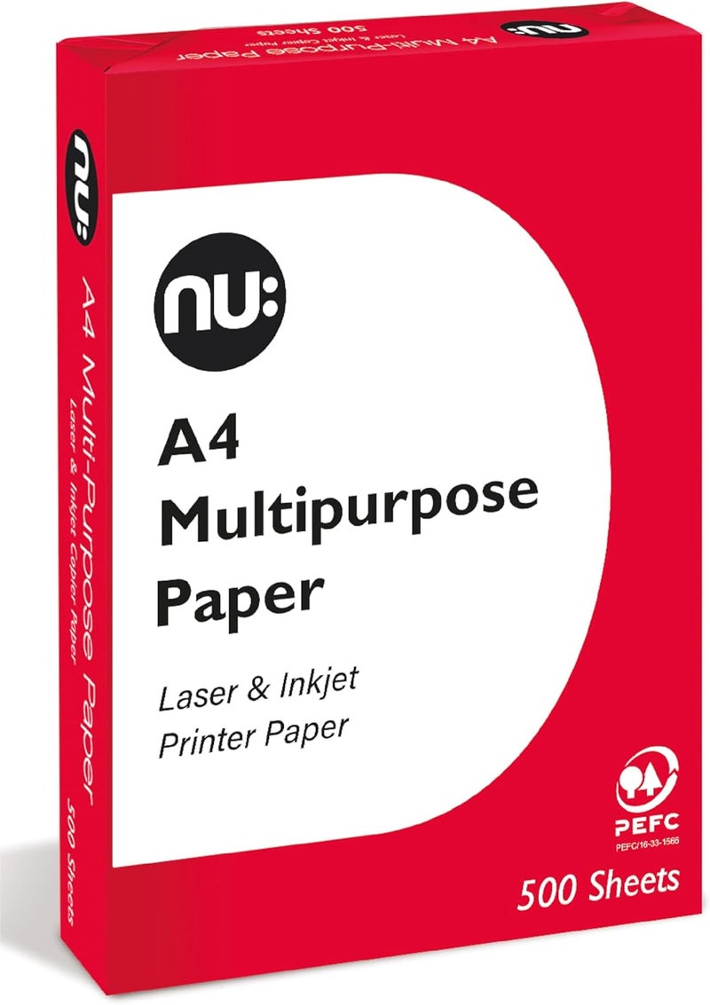 nu : Multi-Purpose Printer Paper, White, 500 Sheets - Image 1