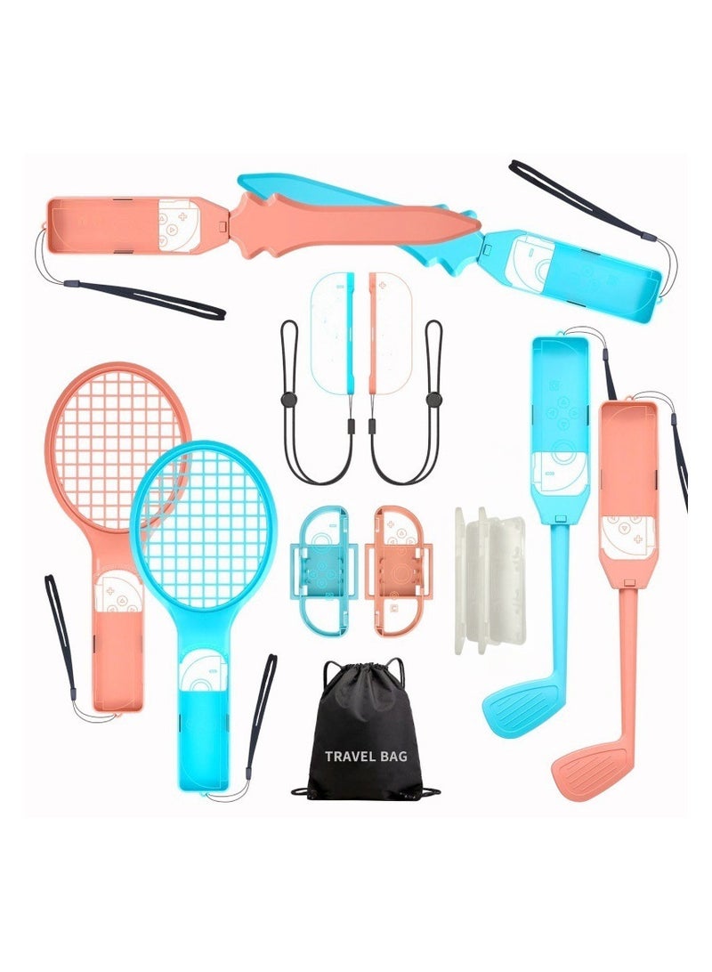 TNGames 2025 Flagship Switch Motion Master 13-in-1 Pro Esports Bundle Dual Golf Clubs + Dual Foil Handles + Magnetic Wrist Straps | Joy-Con Fully Compatible | Supports "Zelda: Motion Swordsmanship" - Image 1