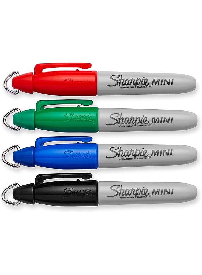 Sharpie Mini Permanent Markers Fine Point Assorted Colors 4 Count 35113Pp 2 Pack 4 Count - Image 2