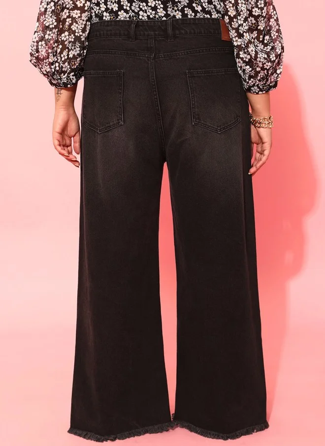 CURVY STREET Charcoal Flared Jeans for Women