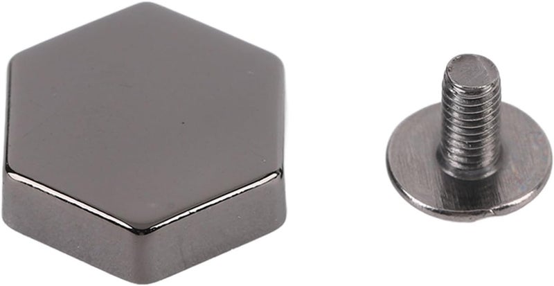 Hex Studs Back Slot Screws, Zinc Alloy Fasteners, 50 Set 13mm - Durable Wear, Decorative Rivets for Leather Crafting and Clothing Accessories (Silver Black) - Image 5