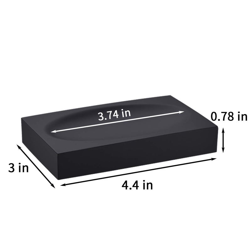 JINCROP Black Resin Soap Dish Bathroom Home, Black Soap Saver Soap Holder Bathroom or Shower for Kitchen Modern Bathroom Accessory(Matte Black) - Image 2