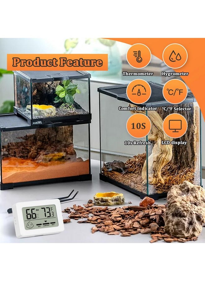 Thlevel - Thlevel Reptile Tank Accessories Bearded Dragon Tank Thermometer Humidity Gauge for Leopard Gecko, Jumping Spider, Snake, Gecko, Ball Python, Lizard(2 Pack) - Image 1