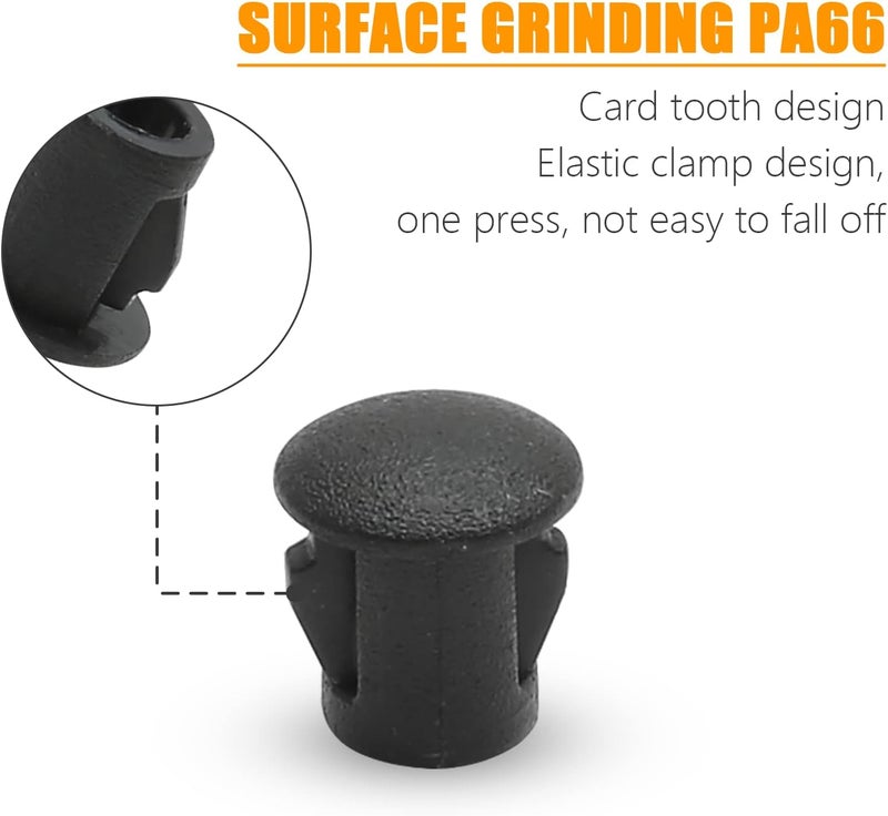 Suiwotin 60PCS 5mm/0.19" Black Hole Plugs Plastic Flush Type Snap-in Locking Tube, Furniture Fencing Post Pipe Insert End Caps - Image 5