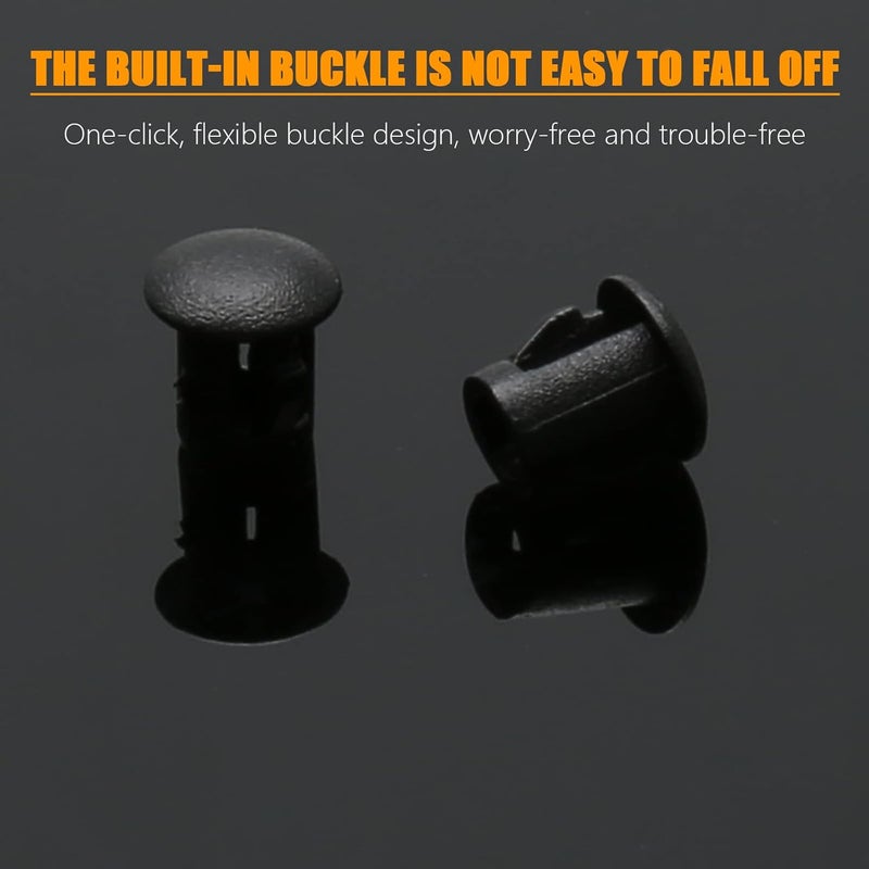 Suiwotin 60PCS 5mm/0.19" Black Hole Plugs Plastic Flush Type Snap-in Locking Tube, Furniture Fencing Post Pipe Insert End Caps - Image 3