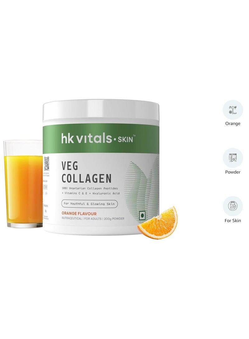 هيلث كارت مكمل الكولاجين النباتي الحيوي (برتقالي، 200 جرام) | مع البيوتين وفيتامين C وE وهيالورونات الصوديوم | لصحة البشرة والشعر والأظافر - Image 2