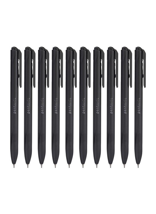 Pentonic 0.7Mm Switch Retractable Ball Point Pen | Black Ink | Pack Of 10  - Image 1