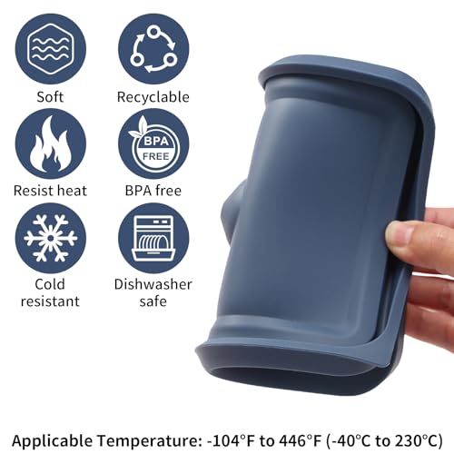 EuChoiz Replacement Lids for Pyrex 7211-PC 6 Cup Rectangle, Silicone Storage Cover Lid for Glass Bowl 2 Pack with Date Mark Dark blue - Image 4