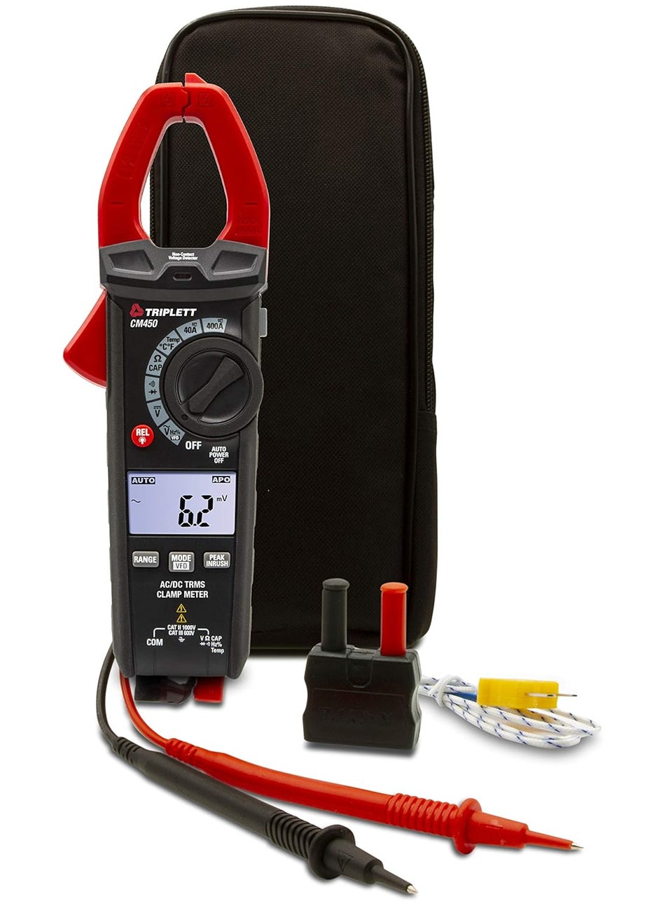 Triplett Triplett CM450 True RMS 4000 Count 400A ACDC Clamp Meter with InrushBlack  - Image 2