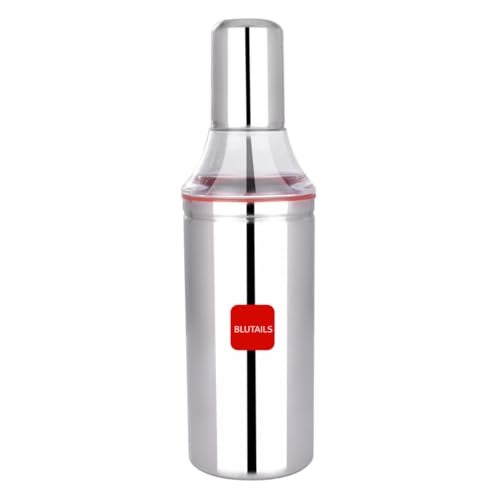 BLUTAILS Stainless Steel Oil Dispenser/Oil Bottle of 1 litre Easy Flow with Cap, Spill-Proof, Food Grade Dispener Count of 1 (1000ml) - Image 1