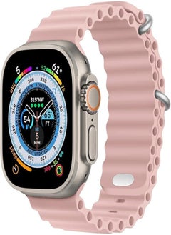 Generic Strap Ocean Band For Apple Watch Band 49mm 45mm 44mm 42mm 41mm 40mm 38mm Men Women,Soft Silicone (Sport Band Replacement Strap for Apple Watch Ultra2/Ultra iWatch Series SE 9 8 7 6 5 4 3 2 1 (pink 